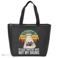 Funny Drummer Drumming Drum Kit Percussion I Wife Ufo Aliens Tote Bag thumb 0