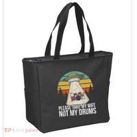 Funny Drummer Drumming Drum Kit Percussion I Wife Ufo Aliens Tote Bag thumb 2