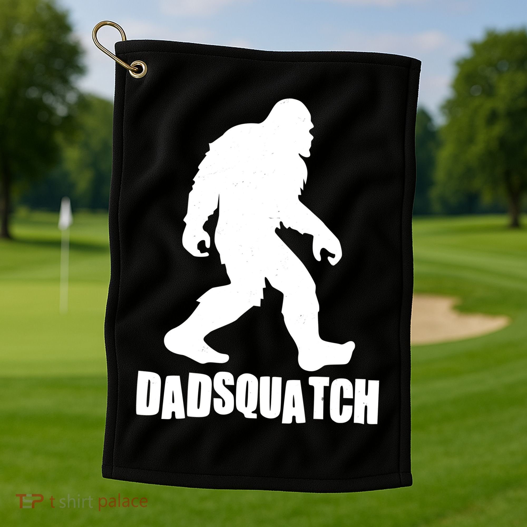 Funny Dadsquatch Dad Sasquatch Bigfoot Golf Towel