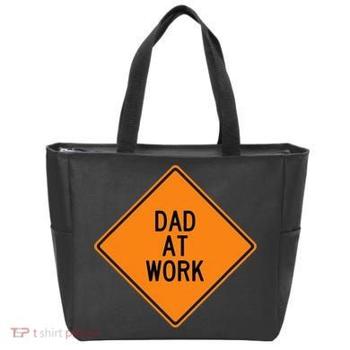  Funny Design Dad at Work Warning Tote Bag