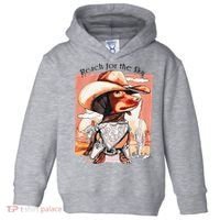 Funny Dachshund Dog Cow Hat Reach Sky Western Puppy Retro Toddler Hoodie thumb 0