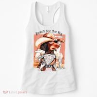 Funny Dachshund Dog Cow Hat Reach Sky Western Puppy Retro Women's Tank Top thumb 0
