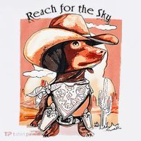 Funny Dachshund Dog Cow Hat Reach Sky Western Puppy Retro Tank Top thumb 6