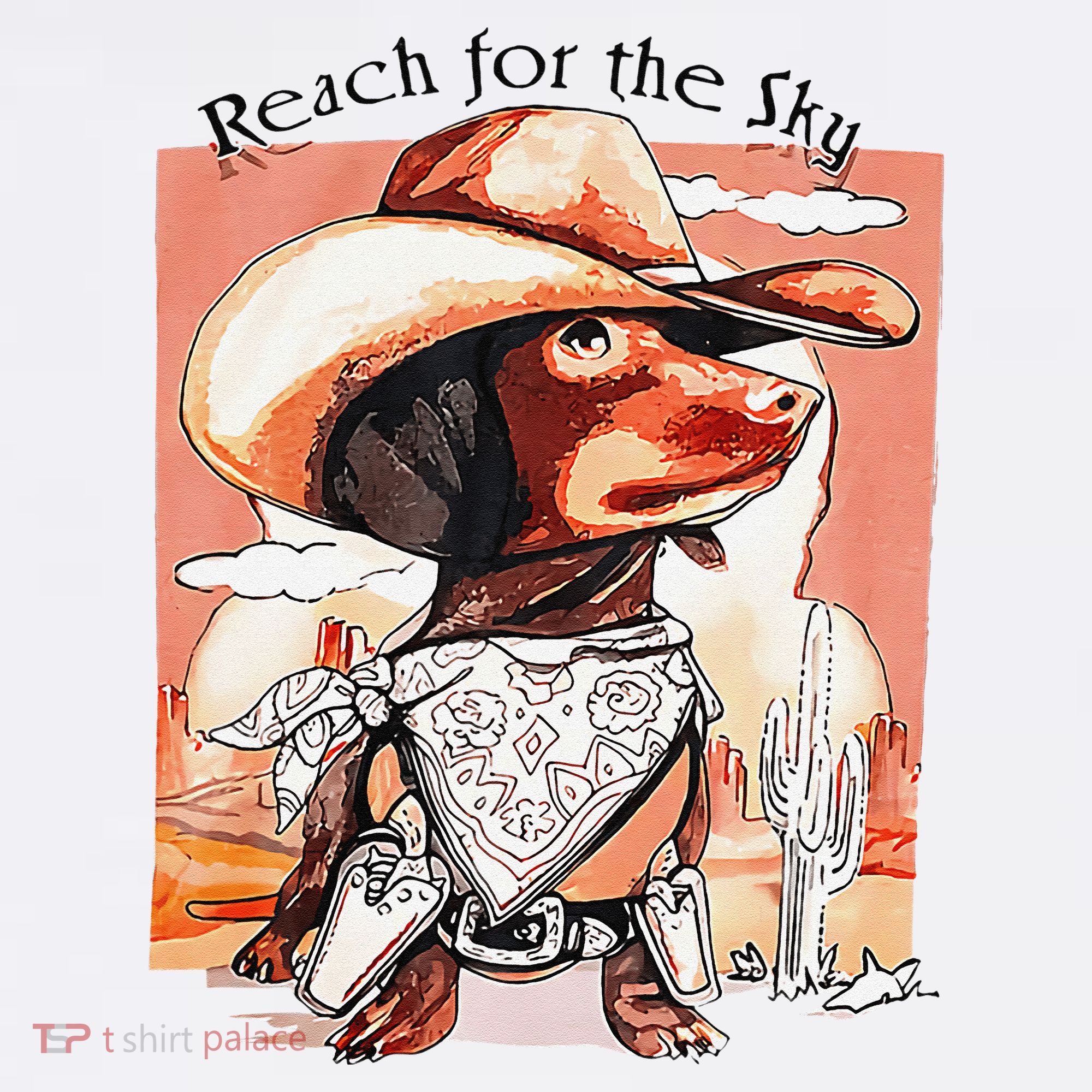 Funny Dachshund Dog Cow Hat Reach Sky Western Puppy Retro Visor