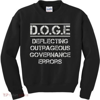 Funny Doge. Deflecting Outrageous Governance Errors Kids Sweatshirt