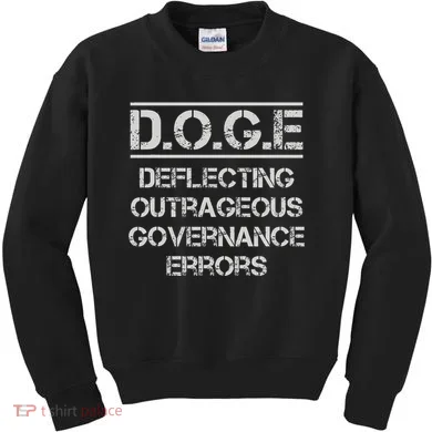 Funny Doge. Deflecting Outrageous Governance Errors Kids Sweatshirt
