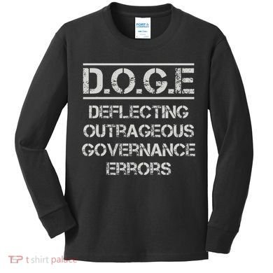 Funny Doge. Deflecting Outrageous Governance Errors Kids Long Sleeve Shirt