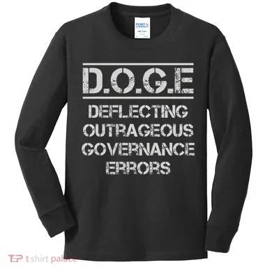 Funny Doge. Deflecting Outrageous Governance Errors Kids Long Sleeve Shirt