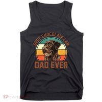 Fathers Day Dog Lover Daddy Best Chocolate Lab Dad Ever Tank Top thumb 0