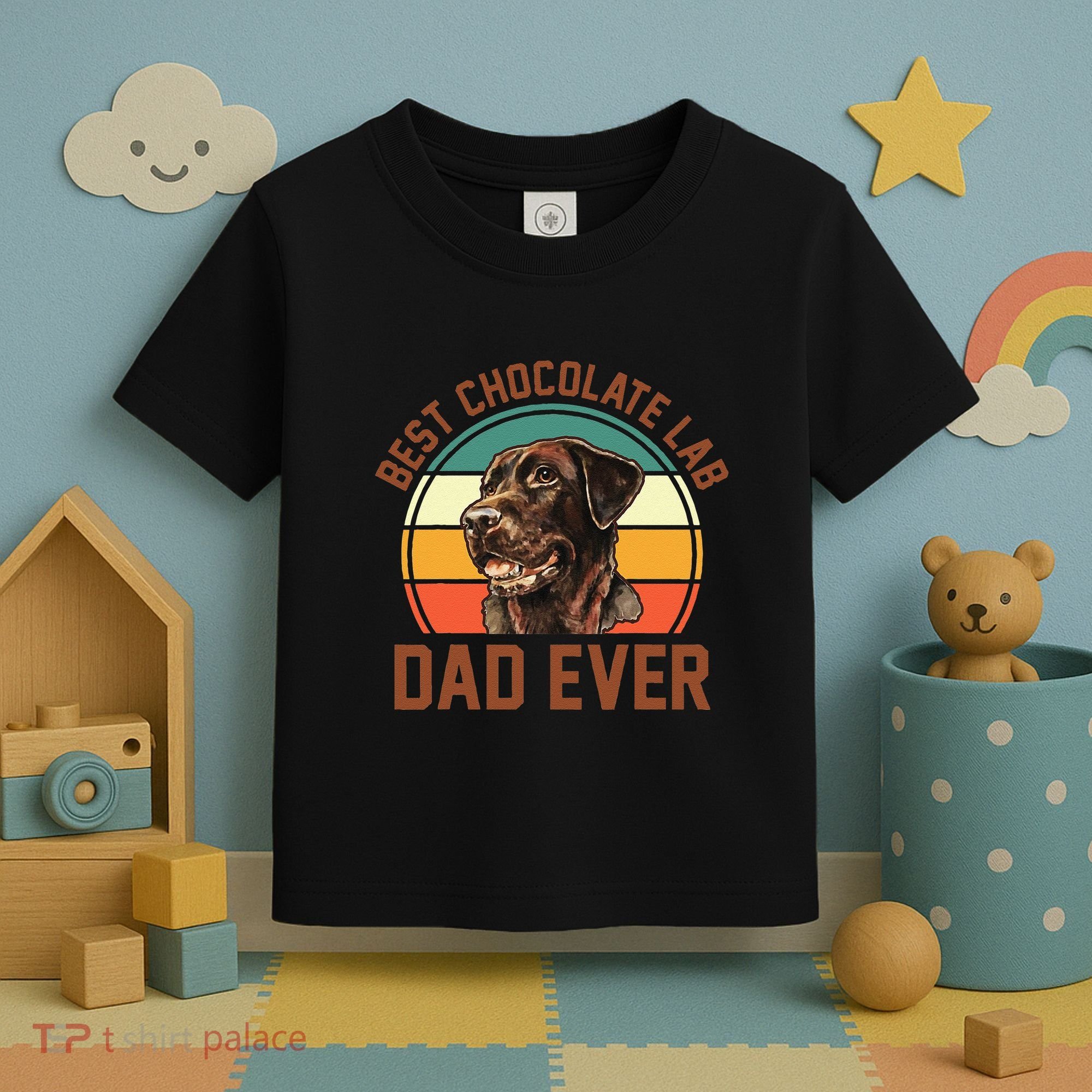 Fathers Day Dog Lover Daddy Best Chocolate Lab Dad Ever Toddler T-Shirt