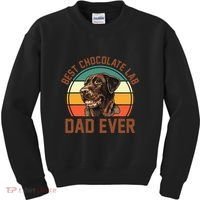 Fathers Day Dog Lover Daddy Best Chocolate Lab Dad Ever Kids Sweatshirt thumb 0
