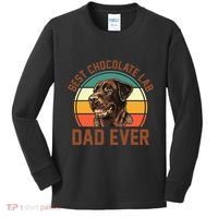 Fathers Day Dog Lover Daddy Best Chocolate Lab Dad Ever Kids Long Sleeve Shirt thumb 0