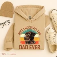 Fathers Day Dog Lover Daddy Best Chocolate Lab Dad Ever Hoodie thumb 4