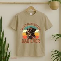 Fathers Day Dog Lover Daddy Best Chocolate Lab Dad Ever T-Shirt thumb 2