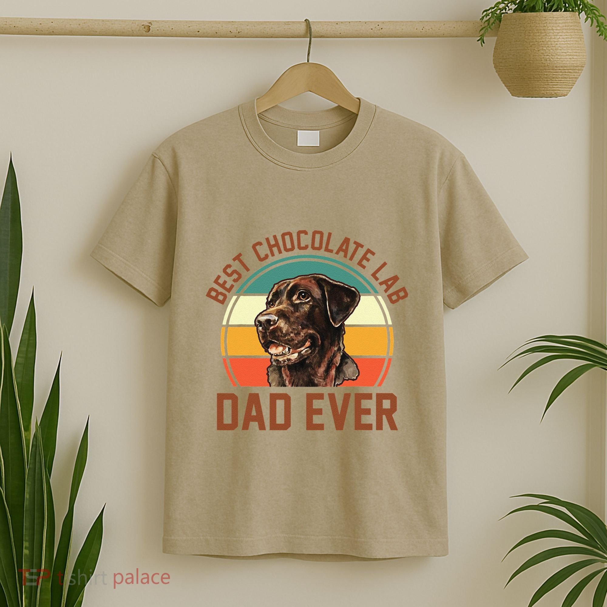 Fathers Day Dog Lover Daddy Best Chocolate Lab Dad Ever T-Shirt