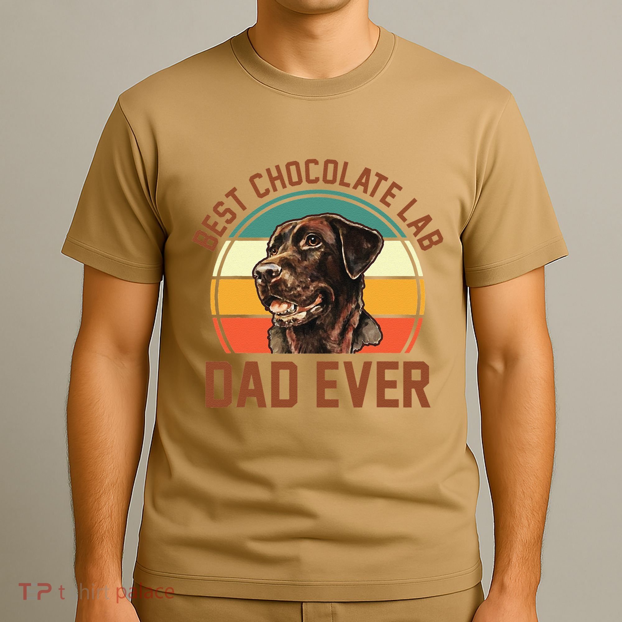 Fathers Day Dog Lover Daddy Best Chocolate Lab Dad Ever T-Shirt