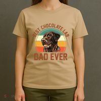Fathers Day Dog Lover Daddy Best Chocolate Lab Dad Ever T-Shirt thumb 4