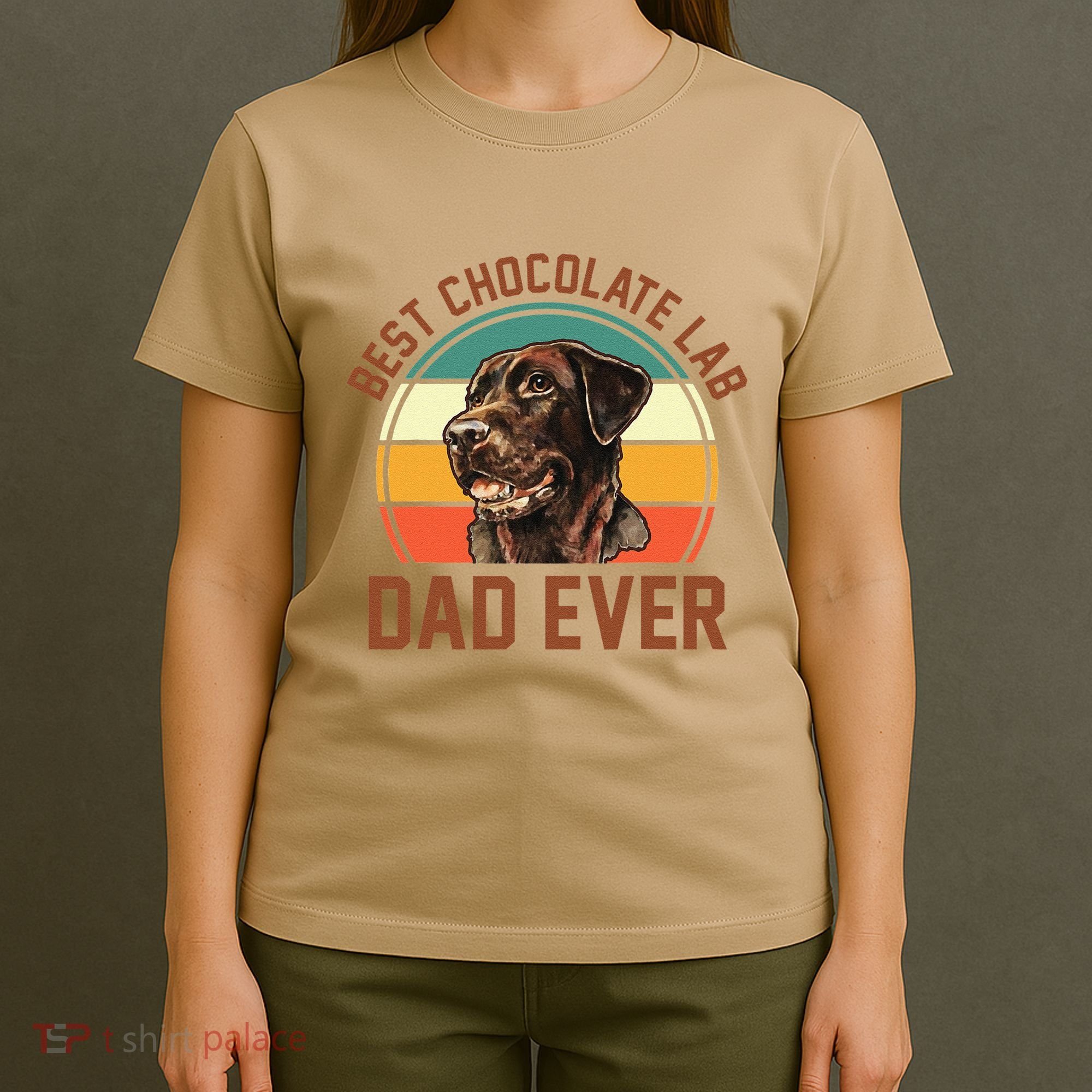 Fathers Day Dog Lover Daddy Best Chocolate Lab Dad Ever T-Shirt