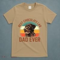 Fathers Day Dog Lover Daddy Best Chocolate Lab Dad Ever T-Shirt thumb 5