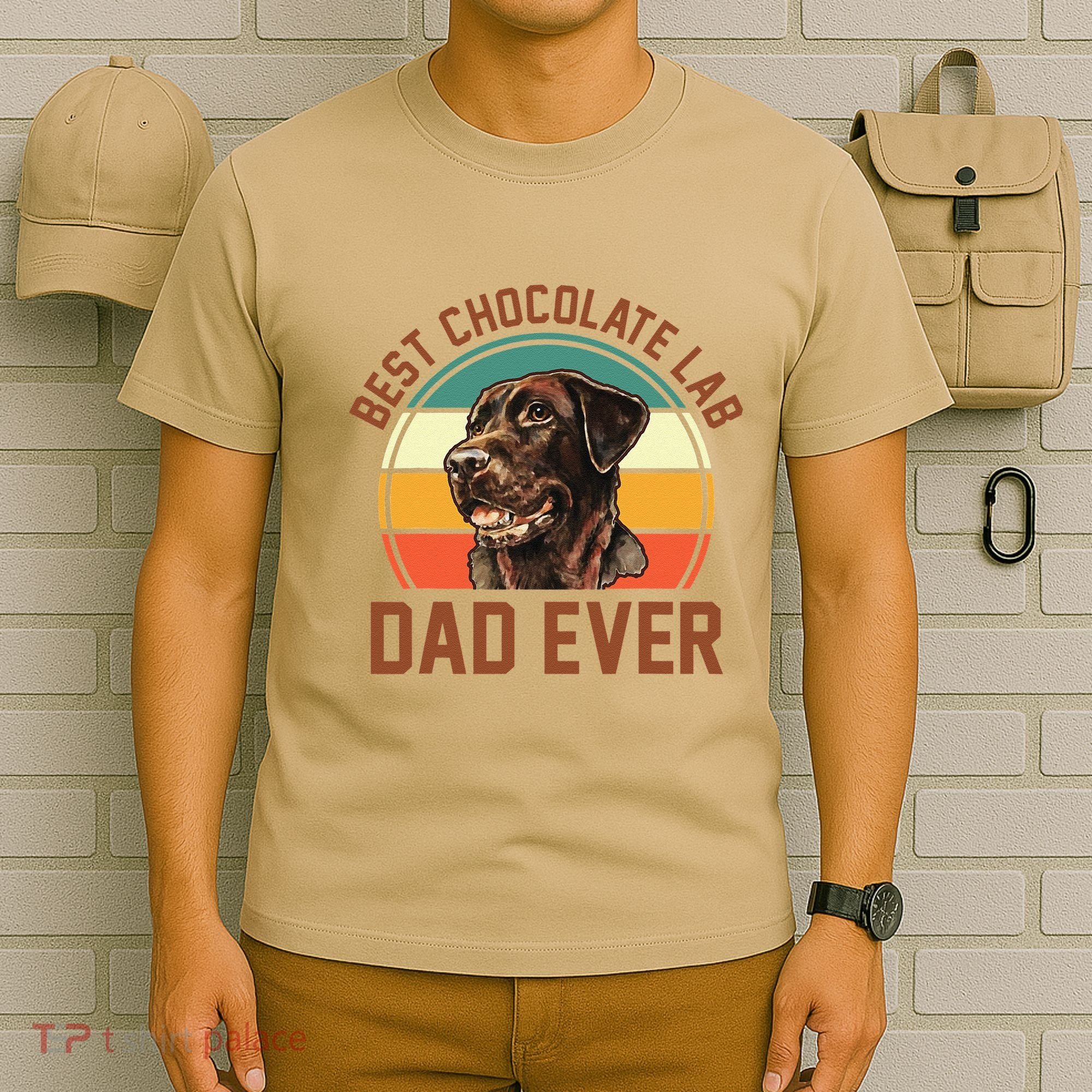 Fathers Day Dog Lover Daddy Best Chocolate Lab Dad Ever T-Shirt