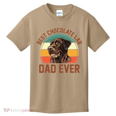 Fathers Day Dog Lover Daddy Best Chocolate Lab Dad Ever Kids T-Shirt