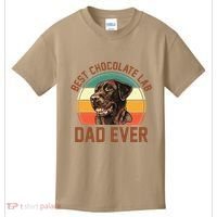Fathers Day Dog Lover Daddy Best Chocolate Lab Dad Ever Kids T-Shirt thumb 0