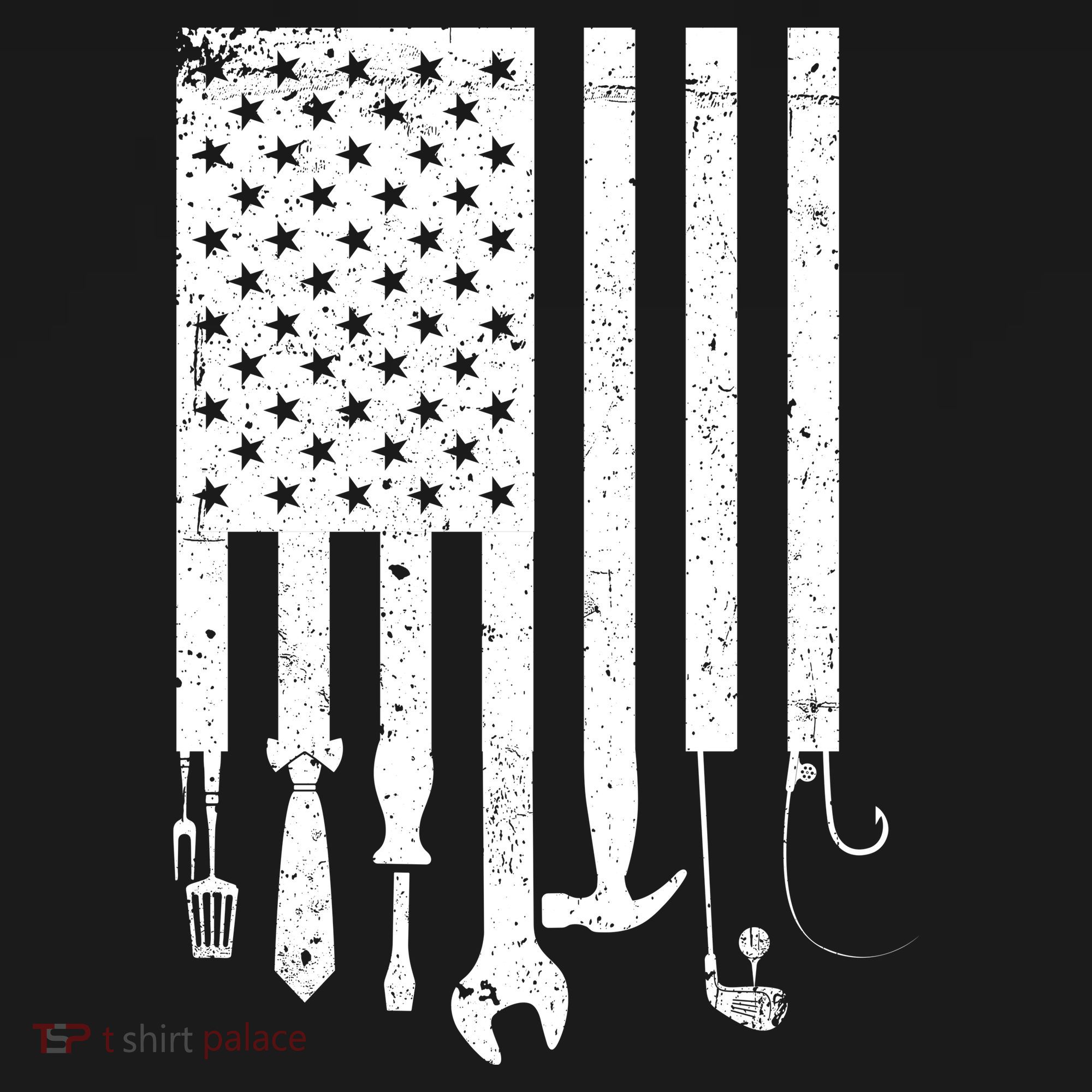Father's Day Dad Tools USA American Flag Coaster