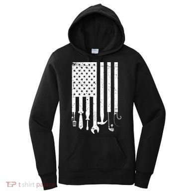 Father's Day Dad Tools USA American Flag Women's Hoodie