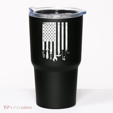 Father's Day Dad Tools USA American Flag Tumbler