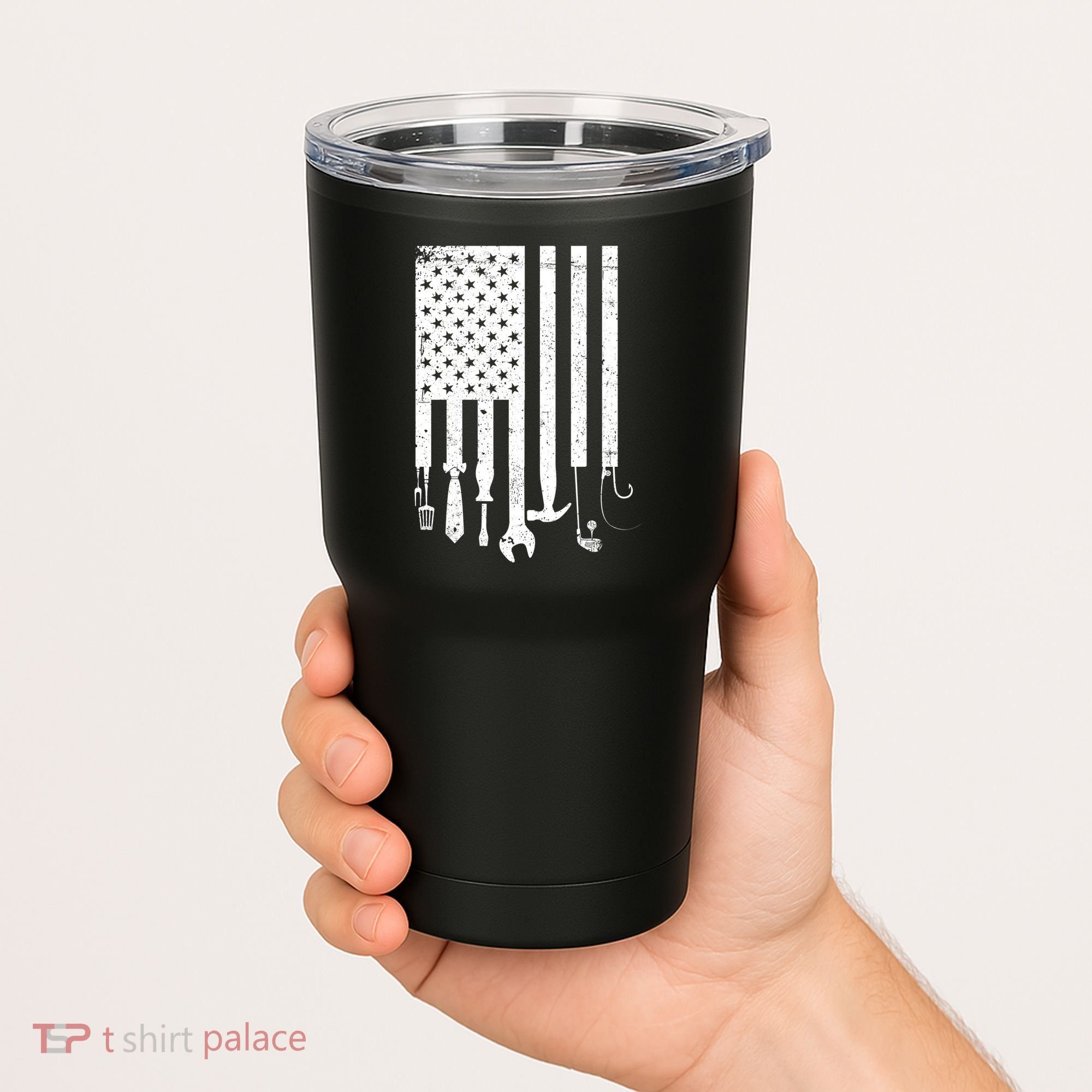 Father's Day Dad Tools USA American Flag Tumbler