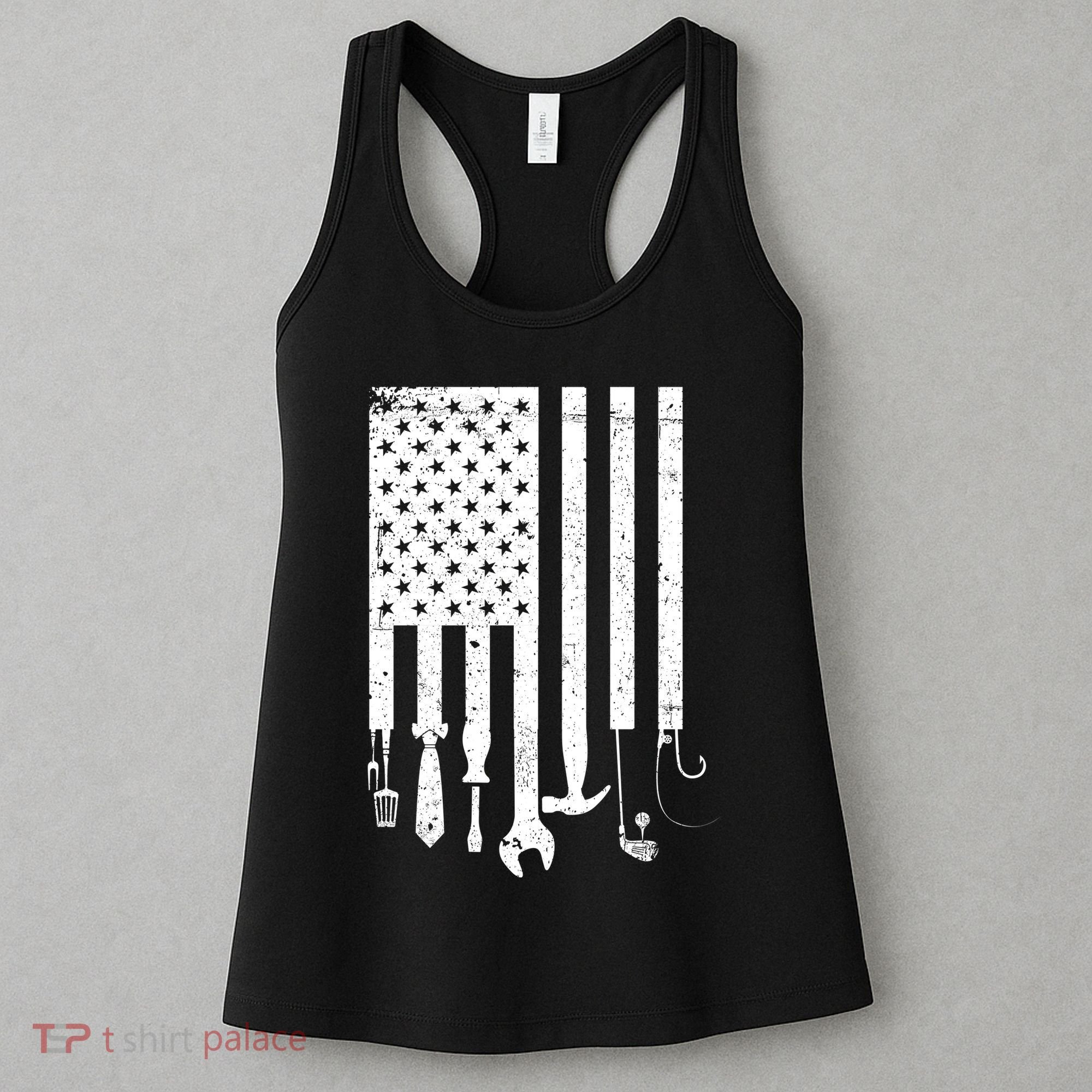 Father's Day Dad Tools USA American Flag Women's Tank Top