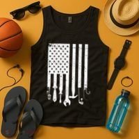 Father's Day Dad Tools USA American Flag Tank Top thumb 4