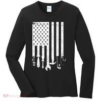 Father's Day Dad Tools USA American Flag Women's Long Sleeve Shirt thumb 0