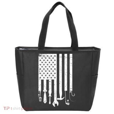 Father's Day Dad Tools USA American Flag Tote Bag
