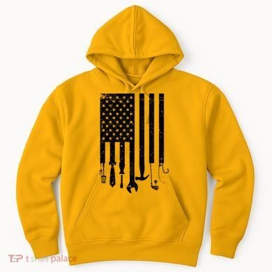 Father's Day Dad Tools USA American Flag Hoodie