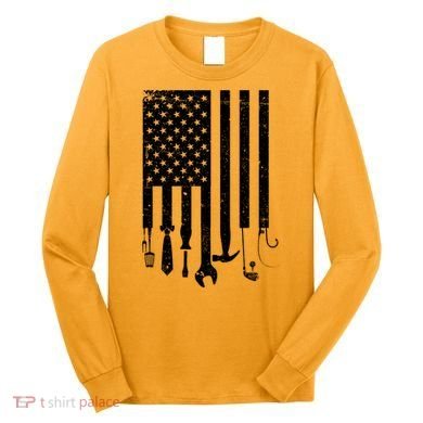 Father's Day Dad Tools USA American Flag Long Sleeve Shirt
