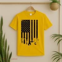 Father's Day Dad Tools USA American Flag T-Shirt thumb 2