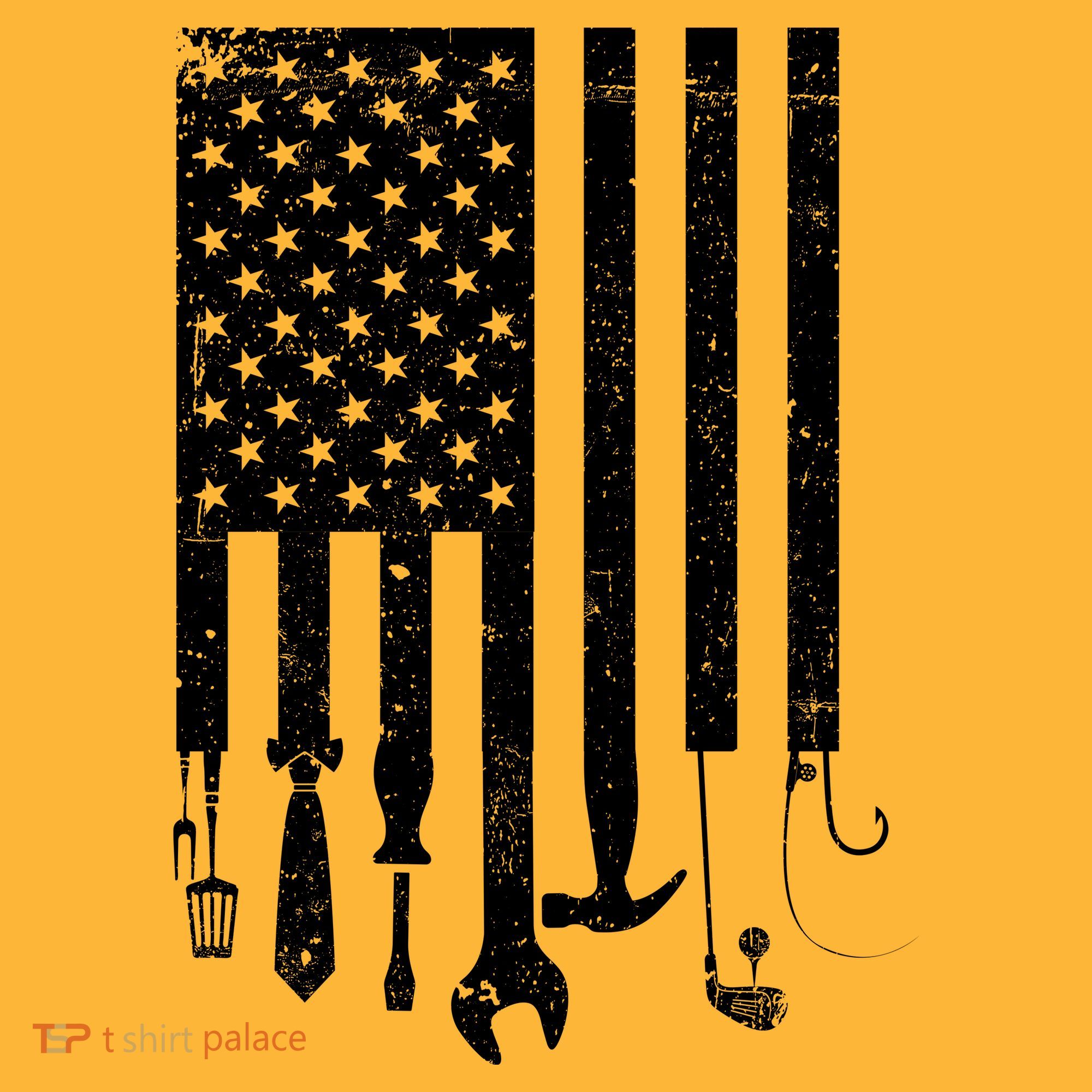 Father's Day Dad Tools USA American Flag Kids Long Sleeve Shirt