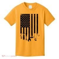 Father's Day Dad Tools USA American Flag Kids T-Shirt thumb 0