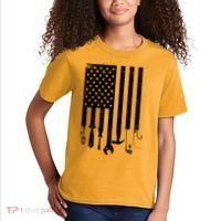 Father's Day Dad Tools USA American Flag Kids T-Shirt thumb 2