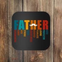 Funny Dad Definition Fathers Day Mustache Coaster thumb 0