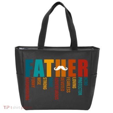 Funny Dad Definition Fathers Day Mustache Tote Bag