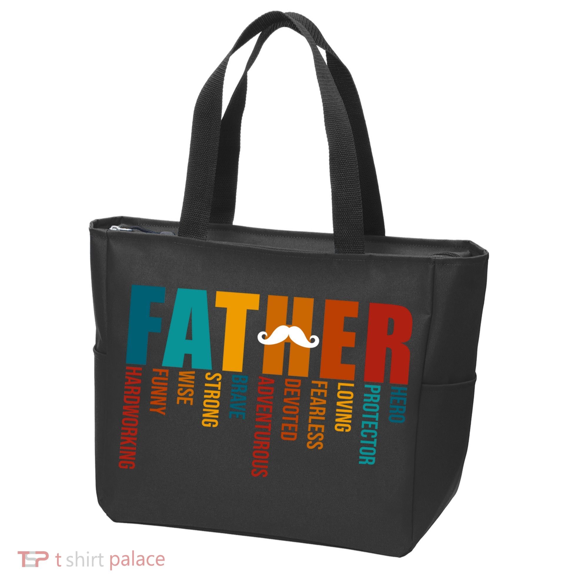 Funny Dad Definition Fathers Day Mustache Tote Bag