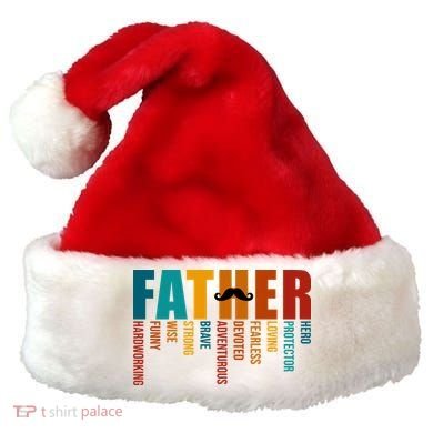 Funny Dad Definition Fathers Day Mustache Santa Hat
