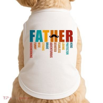 Funny Dad Definition Fathers Day Mustache Doggie Tank