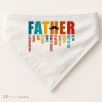Funny Dad Definition Fathers Day Mustache USA-Made Doggie Bandana thumb 0