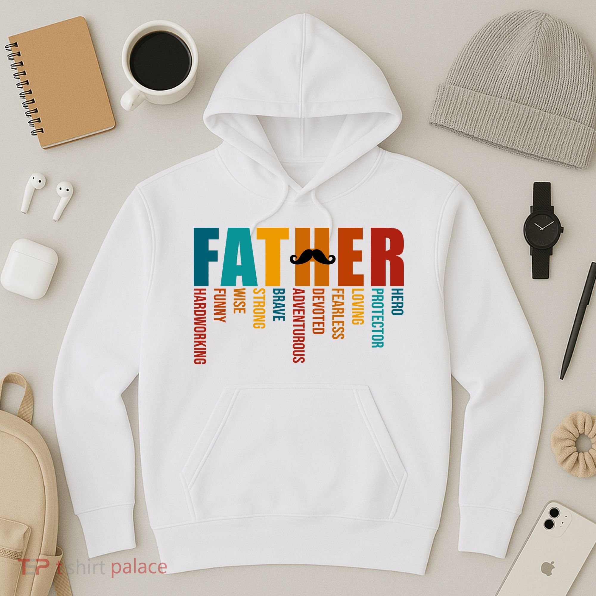 Funny Dad Definition Fathers Day Mustache Hoodie
