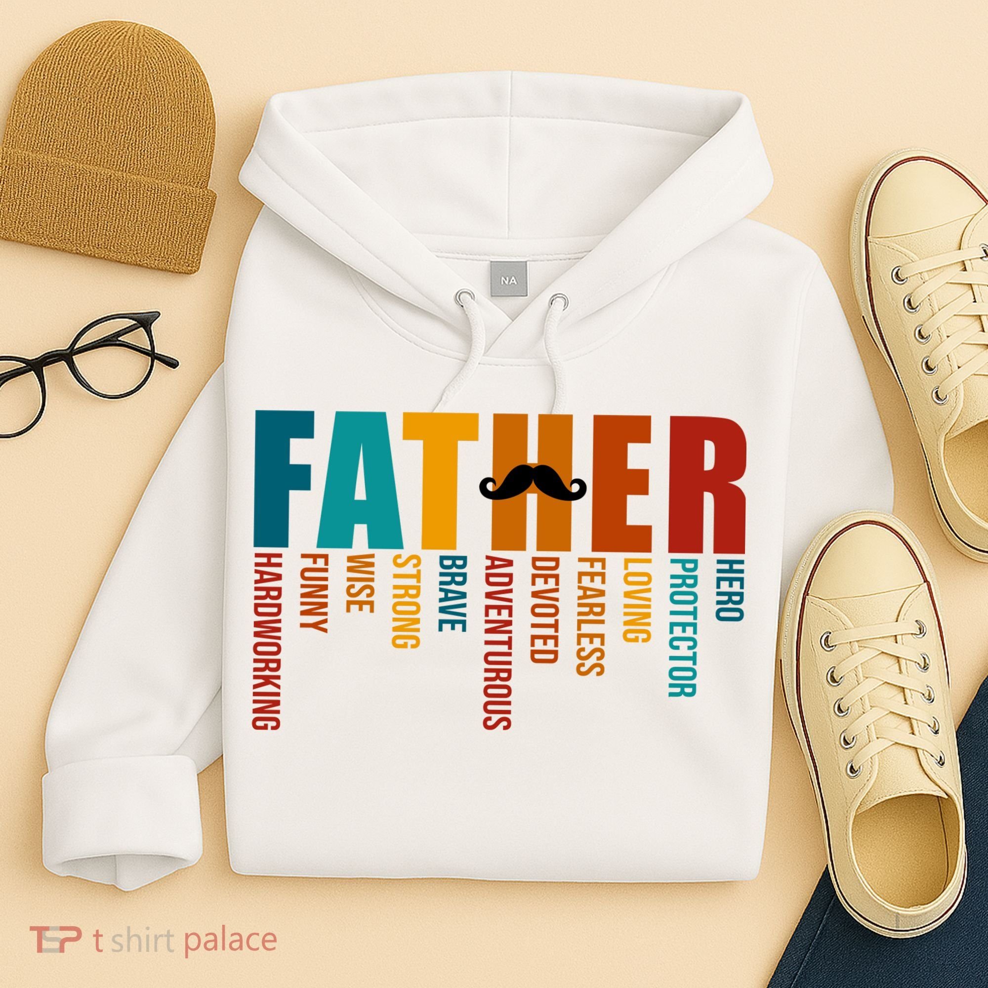Funny Dad Definition Fathers Day Mustache Hoodie