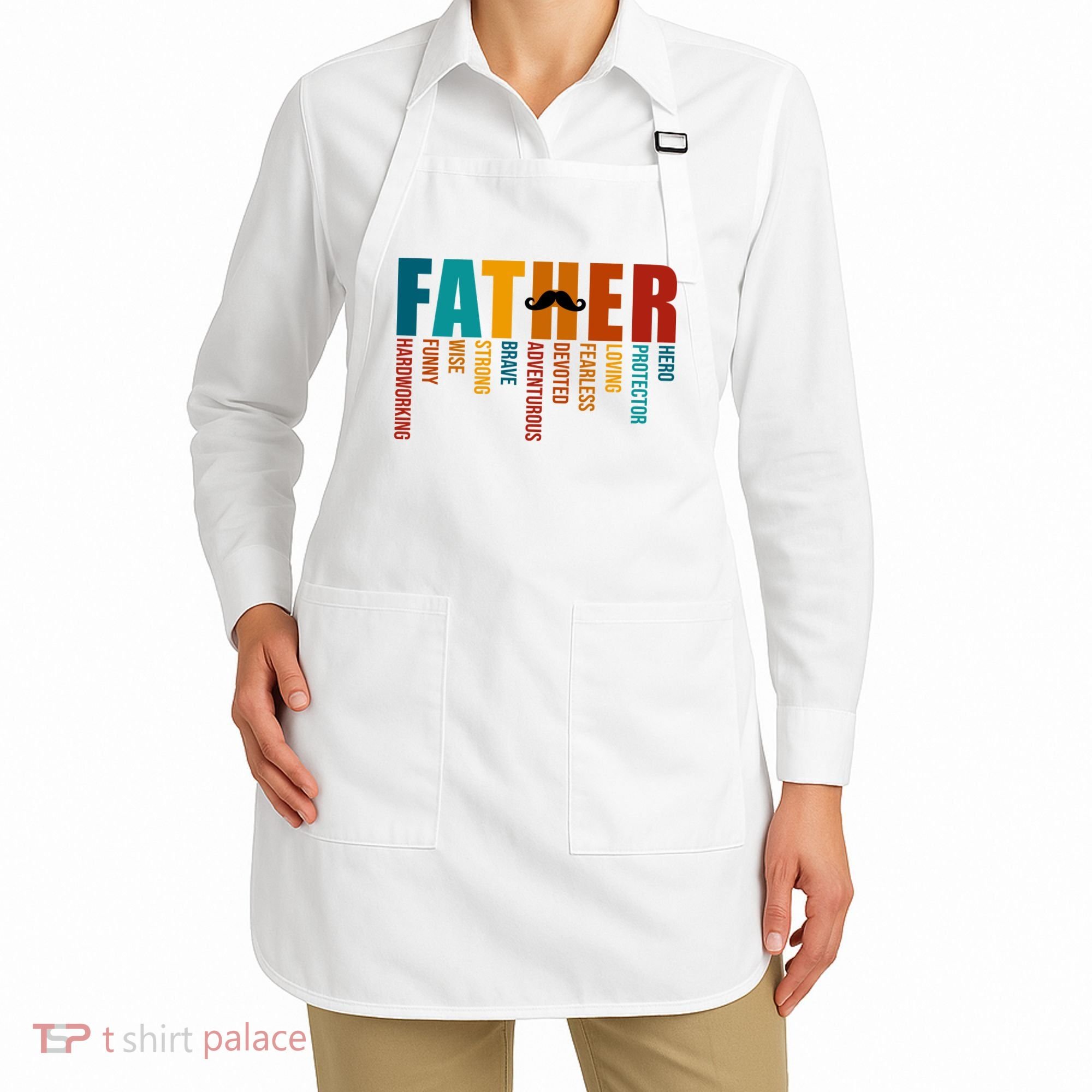 Funny Dad Definition Fathers Day Mustache Apron