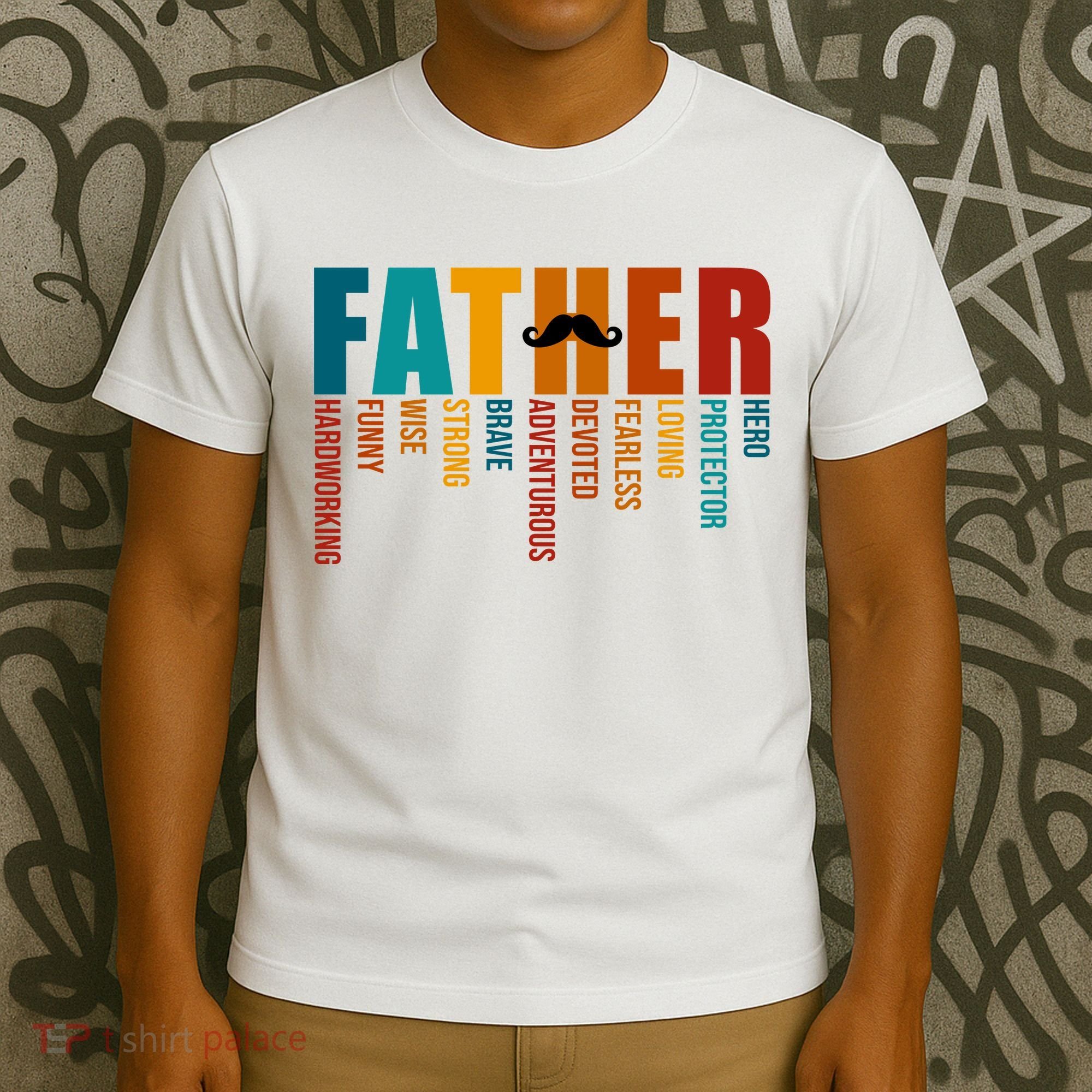 Funny Dad Definition Fathers Day Mustache T-Shirt
